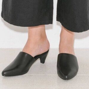 Intentionally Blank Perf Lo Mules in Black - Size 8